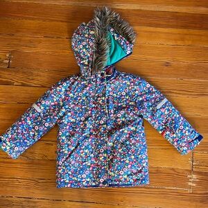 Mini Boden All-Weather Waterproof Coat in Flower Pattern